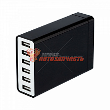 Сетевое зарядное устройство REXANT 6хUSB, 1000mA, черное