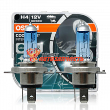 Лампа галогенная H4 12V 60/55W OSRAM COOL BLUE INTENSE NEXT +100% яркости 5000K (2 лампы в боксе)
