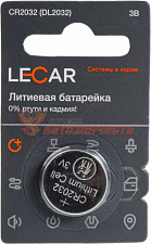 Батарейка CR 2032 LECAR литиевая блистер 1шт LECAR