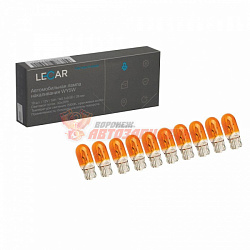 Лампа 12V WY5W W2,1x9.5d (желтая,безцокольная,поворотник) LECAR ( в упаковке 10 шт.) 