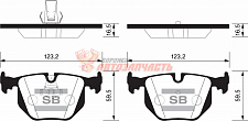 Тормозные колодки дисковые задние BMW 3 IV (E46)(1998-2007) 5 III-IV (1988-2004)X5 I (E53) (1999-20)
