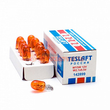 Лампа 12V WY5W W2,1x9.5d (желтая,безцокольная,поворотник) Teslaft ( в упаковке 10 шт.) 