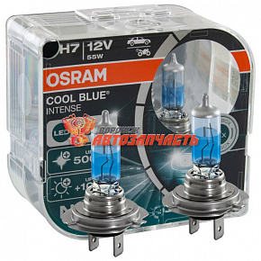 Лампа галогенная H7 12V 55W OSRAM COOL BLUE INTENSE NEXT +100% яркости 5000K (2 лампы в боксе)