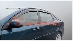 Дефлекторы на боковые стекла Chevrolet Lacetti 2004-н.в./седан/накладные/скотч/к-т 4шт VORON GLASS