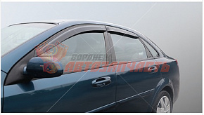 Дефлекторы на боковые стекла Chevrolet Lacetti 2004-н.в./седан/накладные/скотч/к-т 4шт VORON GLASS