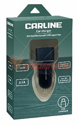 Адаптер в прикуриватель CARLINE®  1хUSB 2.1А в прикуриватель 12/24В(черный)