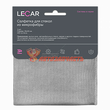 Салфетка из микрофибры для стекол 30*30 см 220гр./кв.м LECAR