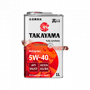 Масло моторное TAKAYAMA 5W40 API SN/CF, ACEA A3/B4 1л  /металл/ CHANGAN, CHERY, HAVAL, GEELY