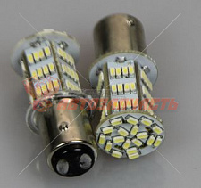 Лампа светодиодная 12V P21/5W (белая 1157, 78 диодов,смещение по высоте, 3014)
