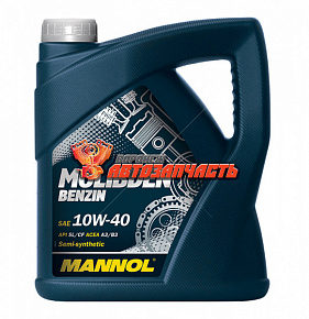 Масло моторное Mannol Molibden Benzin 10w40 4л полусинтетическое