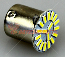 Лампа светодиодная 12V P21W (белая 1156, 18 диодов, симметричная) 4014 WHITE 12V  