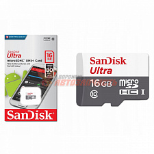 Карта памяти SanDisk MicroSD 16Gb Class 10 