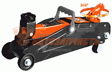 Домкрат гидравлический подкатной 2 т (подъем 140-335 мм) АвтоDело с вращающейся ручкой в коробке