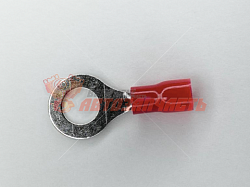 Контакт кольцевой 4 мм, сечение до 1.5 кв.мм, изолированная, красная