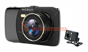 Видеорегистратор Intego VX 395 Dual / 4", Slim, 2я камера выносная , ассистент парковки