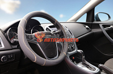 Оплетка руля "M" d=38 кожаная Washington СЕРЫЙ